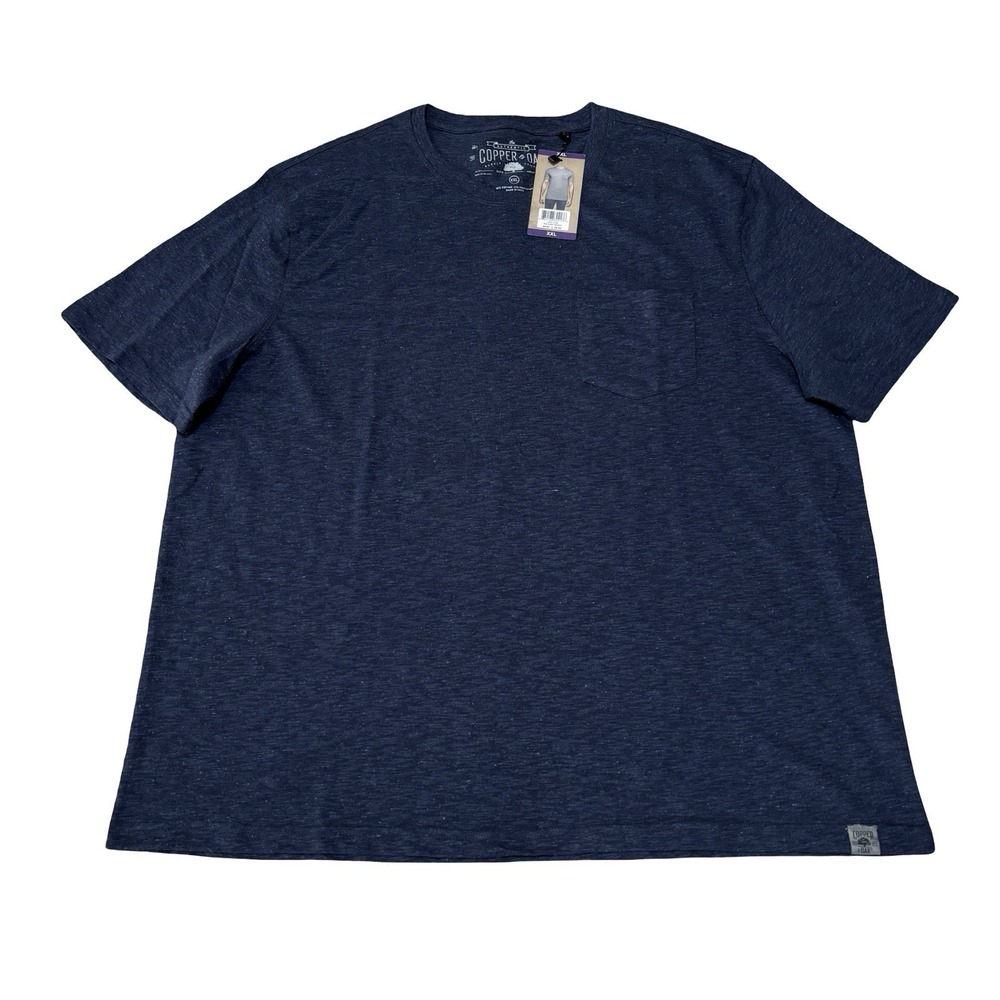 NWT Copper and Oak Men's Pocket Tee Short‎ Sleeve T-Shirt Navy Blue XXL 25 x 30